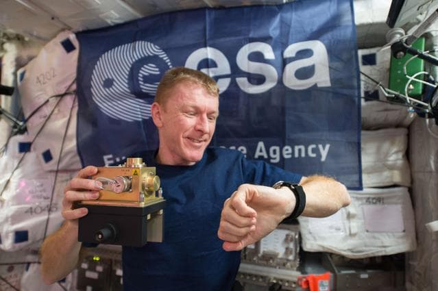 NASA image: Peake in Columbus with sensor