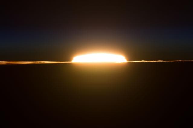 NASA image: View of sunrise taken by the Expedition 46 crew