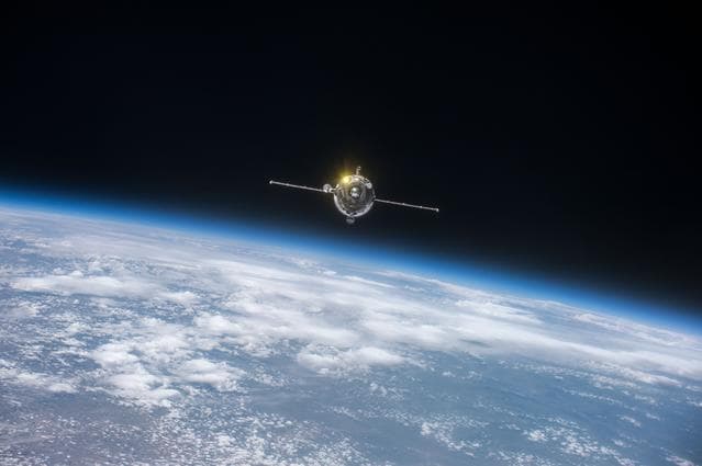 NASA image: Progress 62P Undocking and Redocking Test