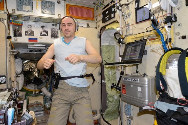 NASA image: Ivanishin during Splanh (Splankh) Experiment OPS