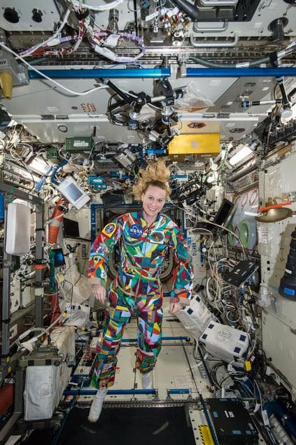 RubinsRubins wearing the  "Courage" flight suit.