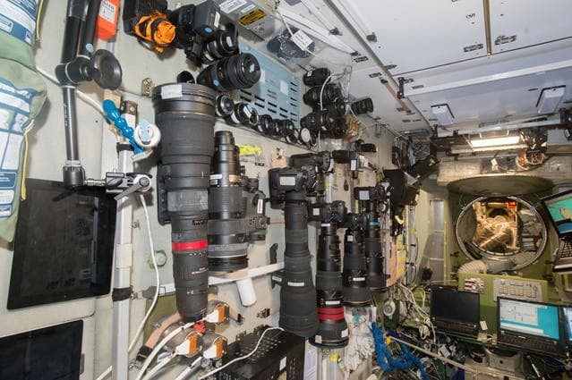 Stowed Cameras and Lenses
