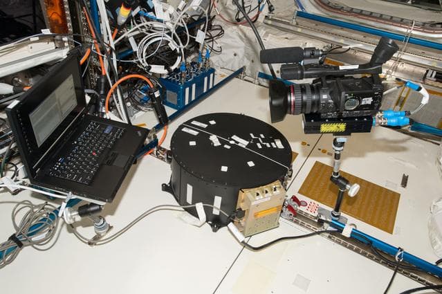 NASA image: FLUIDICS Hardware during First Run of Experiment