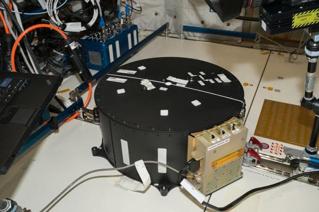 NASA image: FLUIDICS Hardware during First Run of Experiment