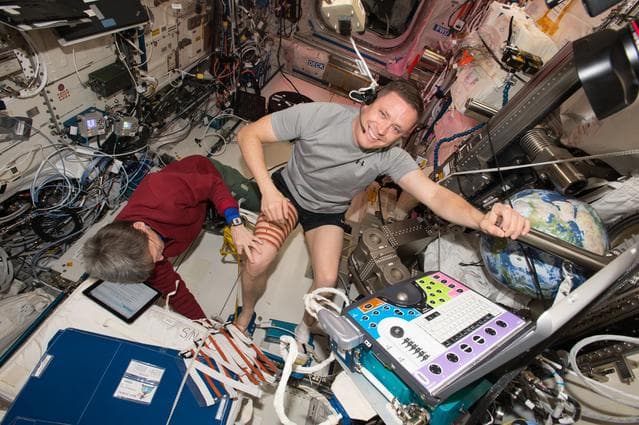 NASA image: Fischer and Whitson during Sprint Experiment OPS