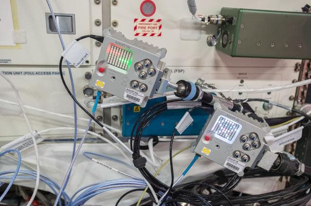 NASA image: AstroPi Hardware during Experiment OPS