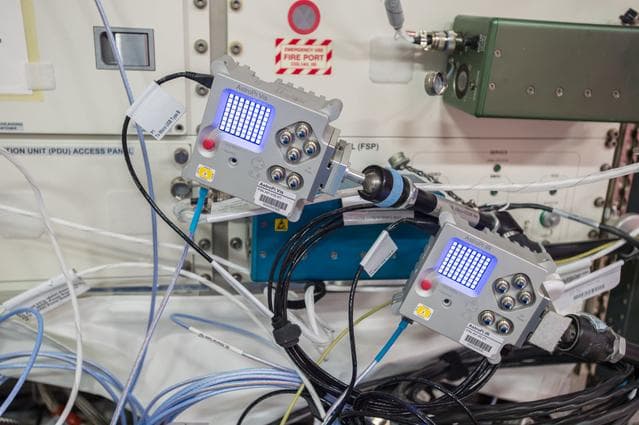 NASA image: AstroPi Hardware during Experiment OPS