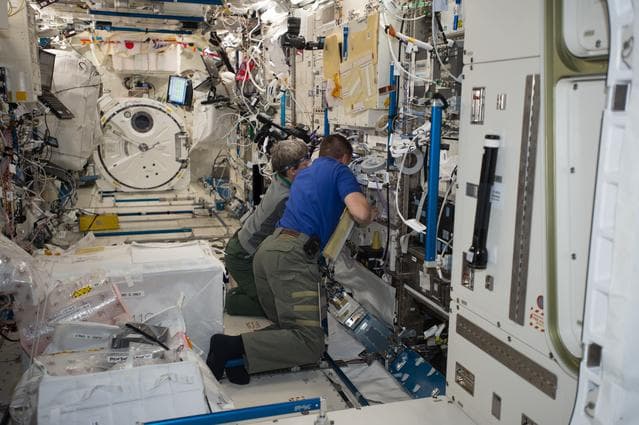 NASA image: Whitson and Fischer in Kibo