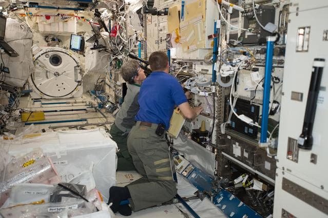 NASA image: Whitson and Fischer in Kibo