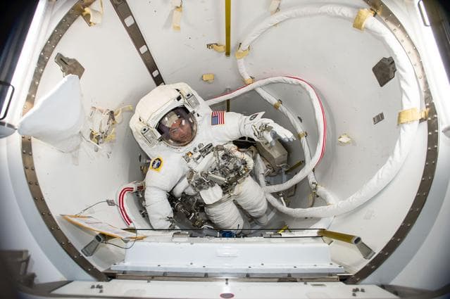 NASA image: EVA EMU On-Orbit Fit Verification