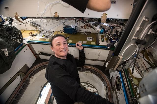 NASA image: Hydrogen Sensor Oxygen Generation System (OGS) Remove and Replace (R&R)