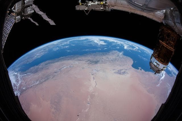 NASA image: Two-Orbit Time Lapse Earth Observation taken with a Fisheye Lens