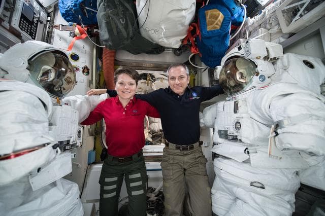 NASA image: Astronauts Anne McClain and David Saint-Jacques