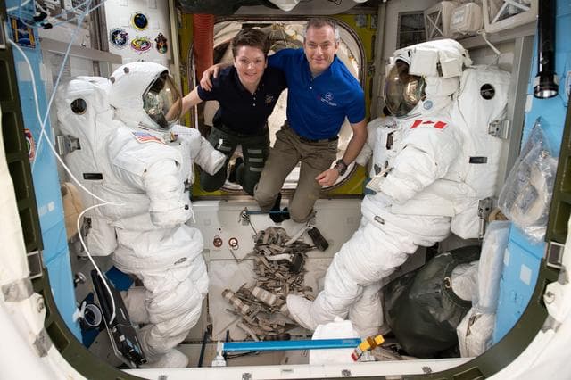 NASA image: Astronauts Anne McClain and David Saint-Jacques