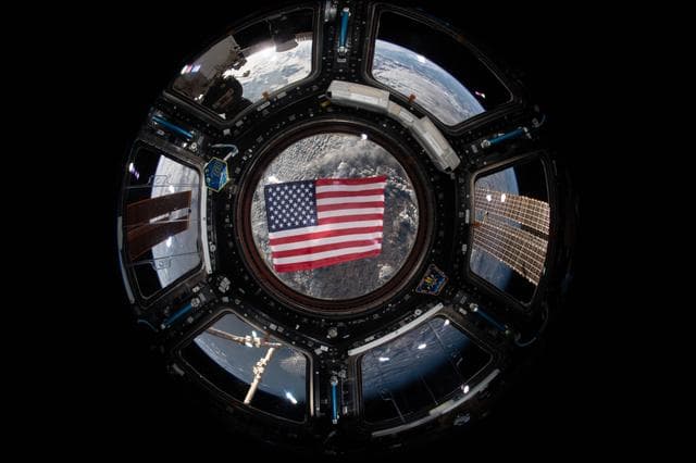NASA image: Personal item in Cupola window
