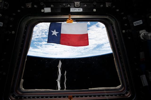 NASA image: Flag in the Cupola