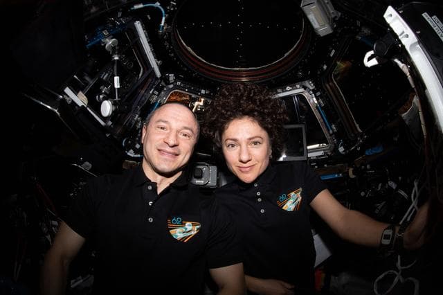 NASA image: Meir and Morgan in Cupola