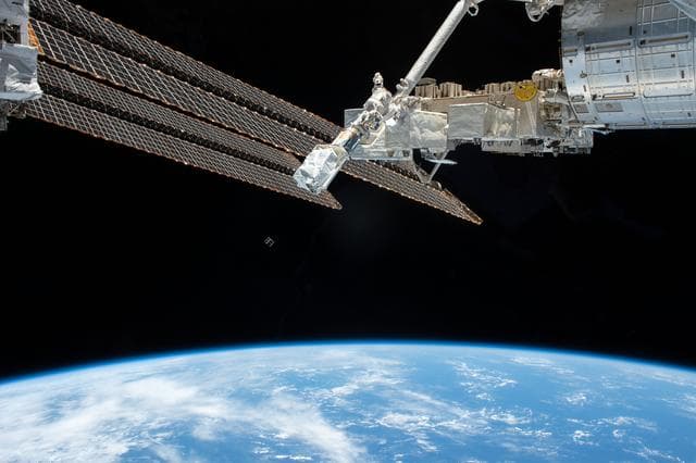 NASA image: JEMRMS Small Satellite Deployment Observation