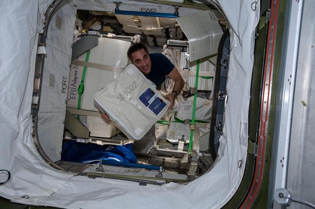 NASA image: Fresh Food from HTV9 Vehicle