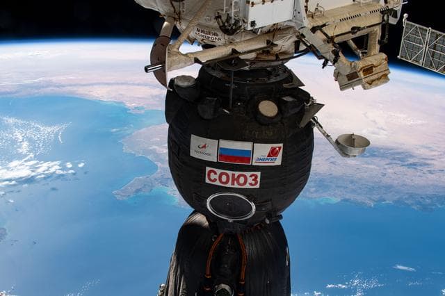NASA image: Soyuz Spacecraft - 63S Crew Docking to the ISS