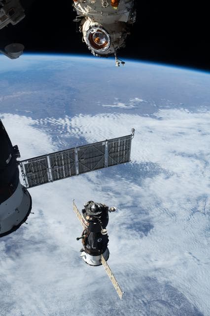 NASA image: Soyuz 64S Departure