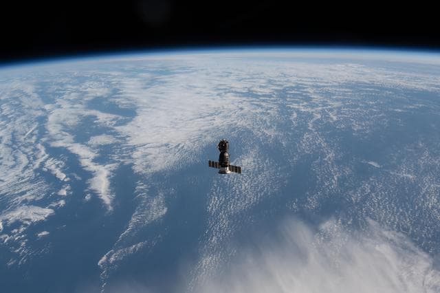 NASA image: Soyuz 64S Departure