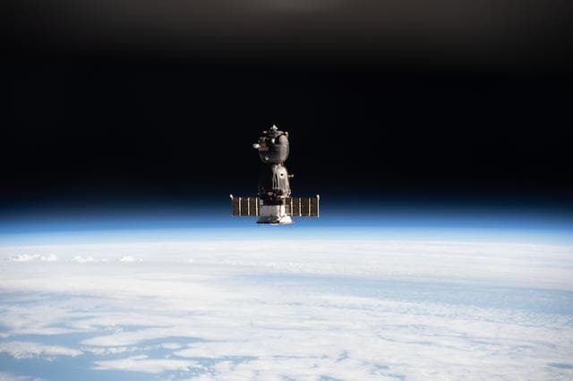 NASA image: Soyuz 64S Departure