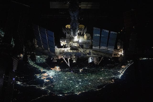 NASA image: ISS from the SpaceX Crew Dragon Endeavor during Flyaround