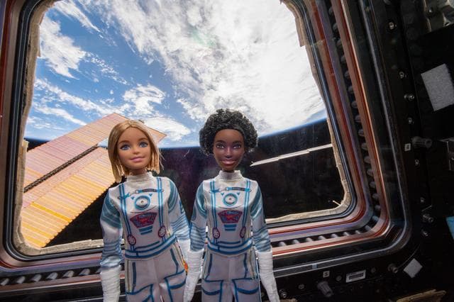 NASA image: Dreamstar - Digital Photo and Record Educational Video with Dolls in Front of Cupola Module Window