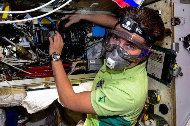 NASA image: Monthly maintenance of ШСС MDM vent screens