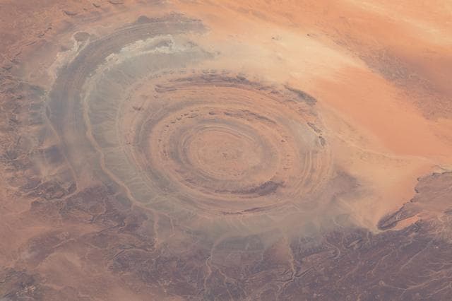 NASA image: The "Eye of the Sahara" in the African nation of Mauritania