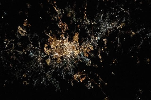 NASA image: The city lights of Jerusalem, Israel