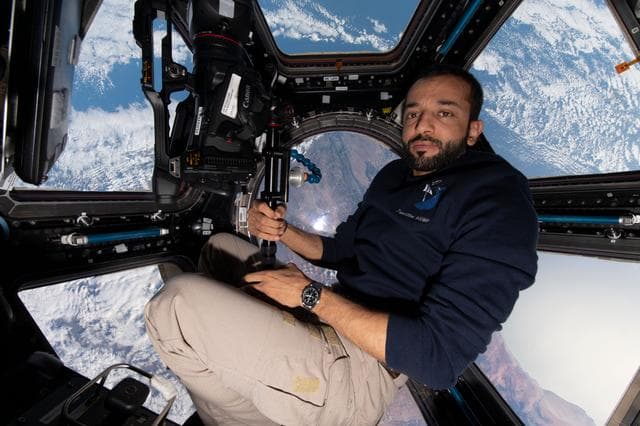 NASA image: Astronaut Sultan Alneyadi is inside the seven window cupola