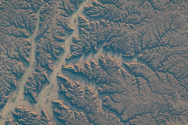 NASA image: Dry river valleys in Yemen