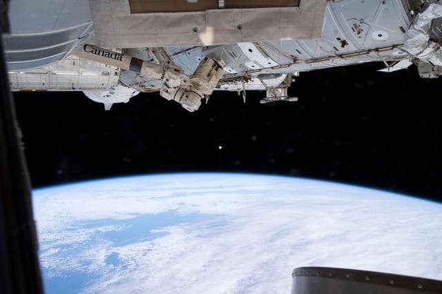 NASA image: The Moon as the International Space Station Orbits 268 Miles Above the Coast of Argentina