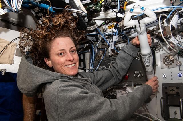 NASA image:   NASA Astronaut Loral O'Hara Holds Robotic Surgery Device
