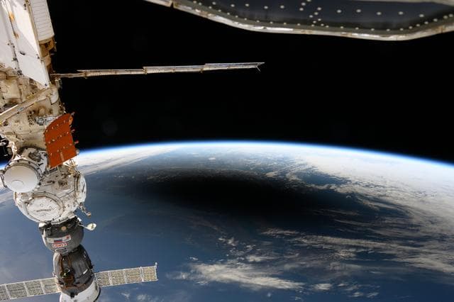 NASA image: Eclipse and Soyuz MS-25