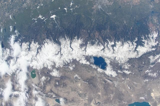 NASA image: Lake Tahoe and the Sierra Nevada Mountains