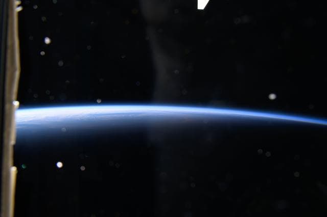 NASA image: The space station soars into orbital daytime