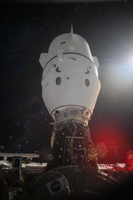 NASA image: A SpaceX Dragon Spacecraft is Pictured Docked to the International Space Station