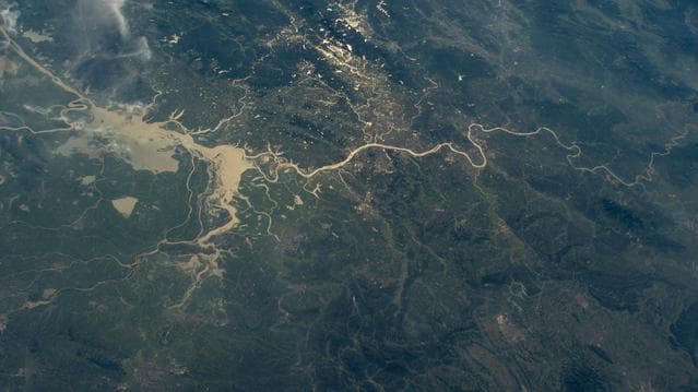 NASA image: Xiang River runs through the Chinese city of Changsha