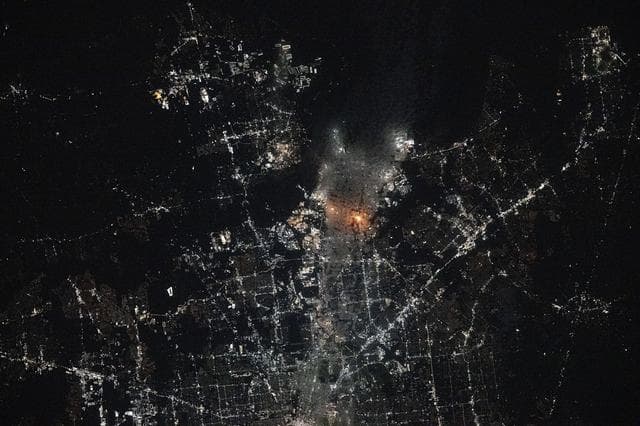 NASA image: Fire in La Porte, Texas