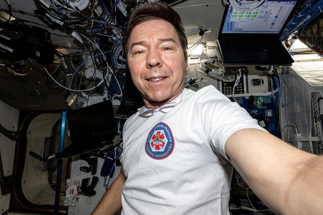 NASA image: NASA astronaut Mike Barratt poses for a selfie