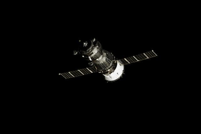 NASA image: The Soyuz MS-25 spacecraft departs the space station