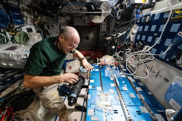NASA image: NASA astronaut Don Pettit works on maintenance activities