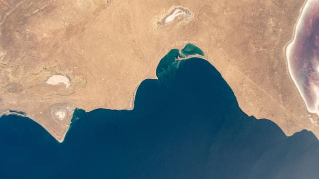 NASA image: The cold desert climate region of Kazakhstan
