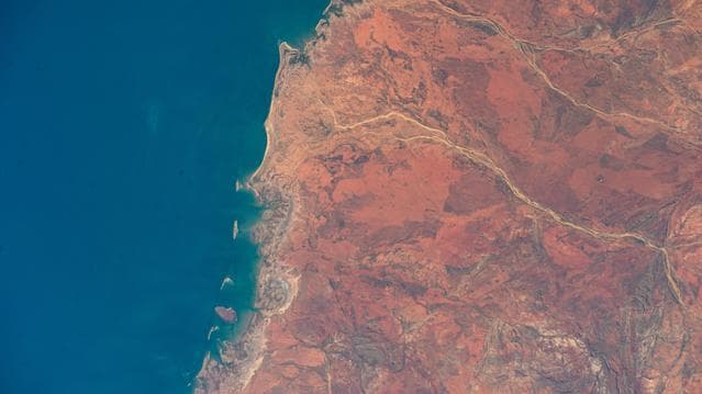NASA image: The hot desert coast of Western Australia's Pilbara region