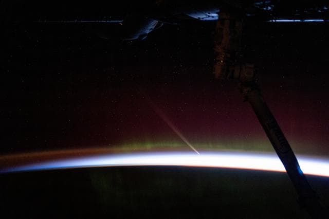 NASA image: Comet C/2023 A3 is pictured from the International Space Station