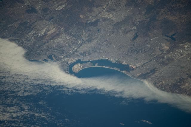 NASA image: San Diego Bay, surrounded by the city of San Diego, California