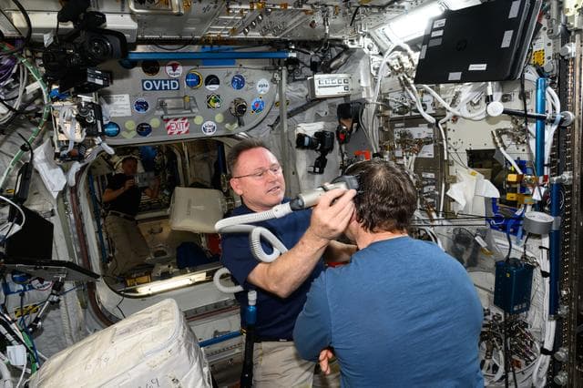 NASA image: Haircut day on the International Space Station